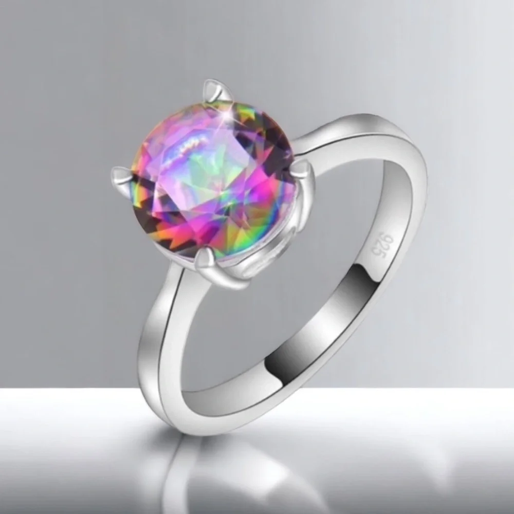 Mystic Rainbow Topaz Gemstone Fashion Ring ~ Brand New